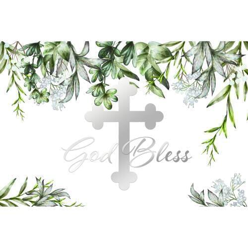 God Bless White Embrace Leaves photography backgrounds Vinyl cloth High quality Computer print baptism party backdrop