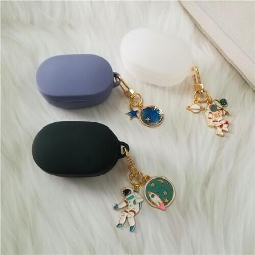 Cute Astronaut Decoration Silicone Earphone Case for Xiaomi MI Redmi AirDots Cover ornament Accessories Bluetooth Cover Key Ring