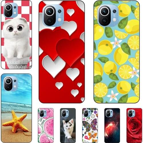 For Xiaomi Mi 11 Case 6.81 inch Silicon Soft Tpu Back Phone Cover For Xiaomi Mi11 Etui bumper protective Coque