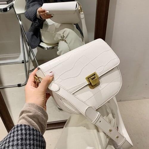 Crocodile Pattern Leather Crossboay Bag for Women Fashion Small Baguette Handbags Luxury Design Ladies Clutch Purse Shoulder Bag