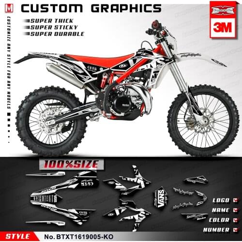 KUNGFU GRAPHICS Enduro Decals Custom Dirt Bike Stickers Kit for Beta 250 300 Xtrainer X-Trainer 2016 2017 2018 2019 2020 Black