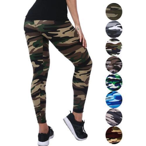 CKAHSBI Summer Women Yoga Pants Elastic Sport Camouflage Leggings 3D Print Slim Capris Quick Dry Trouser Skinny Gym Jeggings