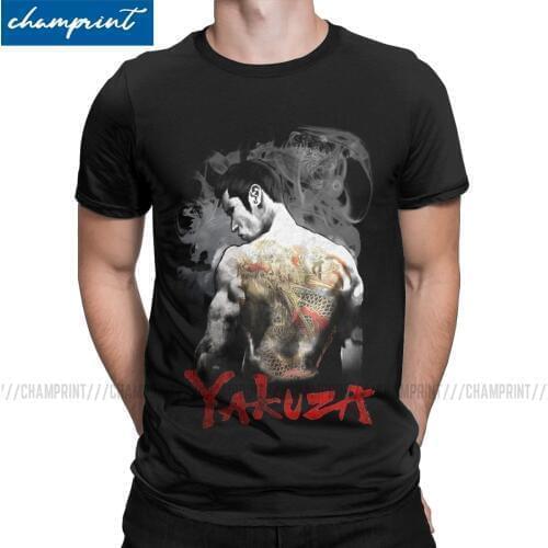 Mens T-Shirts Enjoystick Yakuza Leisure Pure Cotton Tees Japan Dragon Gangster Videogame T Shirt O Neck Clothes 4XL 5XL