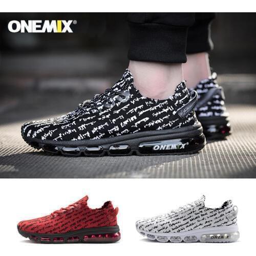 ONEMIX Man running shoes for Men Sneakers High-Quality Knitted Vamp Soft 350 Air Cushion Sport Tennis Footwear Jogging Sneakers