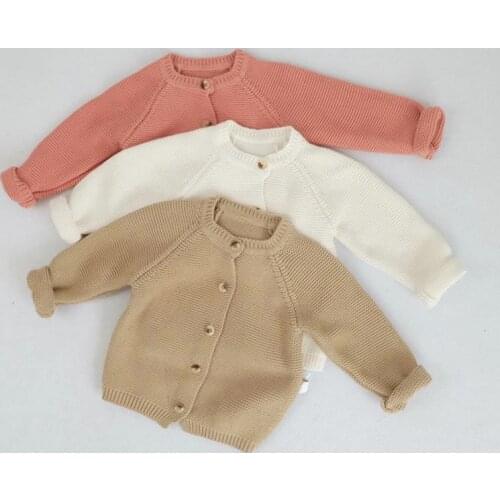 Autumn Baby Boys Girls Coat Baby Sweater Toddler Cardigans Newborn Knitwear New Cardigan Long-sleeve Cotton Baby Jacket Tops