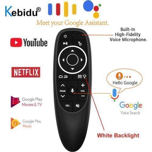 G10S Pro Backlit Bluetooth Air Mouse Voice Control 2.4G USB Receiver with Gyro Sensing Wireless Smart Remote for Android TV BOX