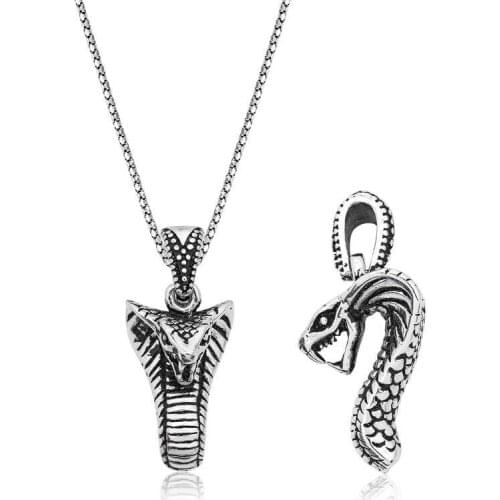 Silverlina Silver Snake Men 'S Necklace