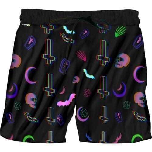 IFPD Plus Size Short Pants Men Cool 3D Print Cross Skull Casual Shorts Man Hiphop Summer Sport Beach Shorts Oversized Wholesale