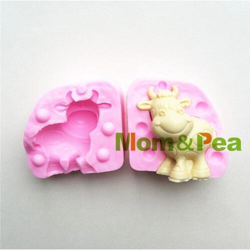 Mom&Pea MPA1667 Dairy Cattle Shaped Silicone Mold Cake Decoration Fondant Cake 3D Mold Food Grade