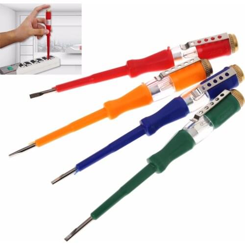 Test Pen Portable Flat Screwdriver Electric Tool Utility Light Device Screw Driver Hand Tools LED Voltage Tester Colorful