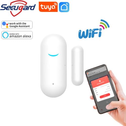 WiFi Window Alarm Door Open Close Alarm Low Power Consumption APP Notification Smart Life Home Security System Alexa Google Home