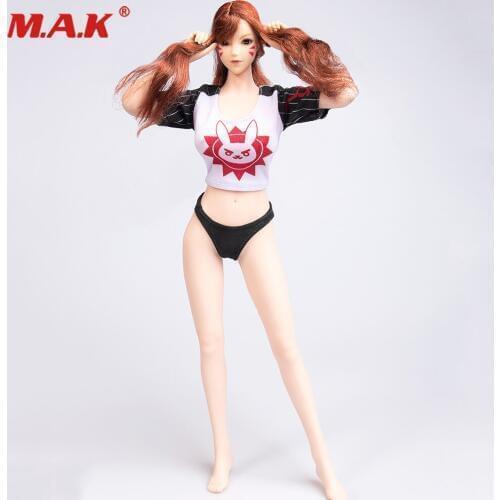 In Stock 1/6 Sexy Female Figure Clothes Accessory DVA Rabbit Cute Suit Printed T-shirt Brief Model for 12'' Action Figure Body