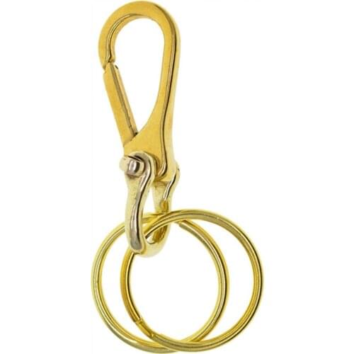 Vintage Solid Brass Key Chain Hooks Snap Clasp For Pants Wallet Key