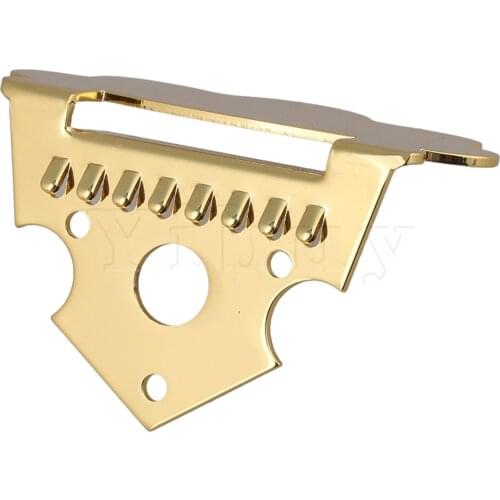 Yibuy 60 x 35mm Gold Zinc Alloy Mandolin Tailpiece Parts for 8 String Mandolin Guitar