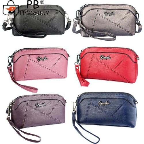 Daily PU Leather Shopping Crossbody Bags Small Women Solid Color Shoulder Bags Zipper Single Strap Messenger Bags