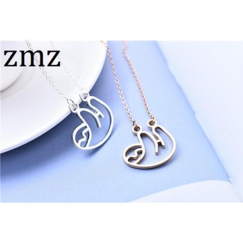 ZMZ 2018 cute lovely sloth necklace elegant animal minimalist pendant gift for friends/women/mother thanksgiving gift