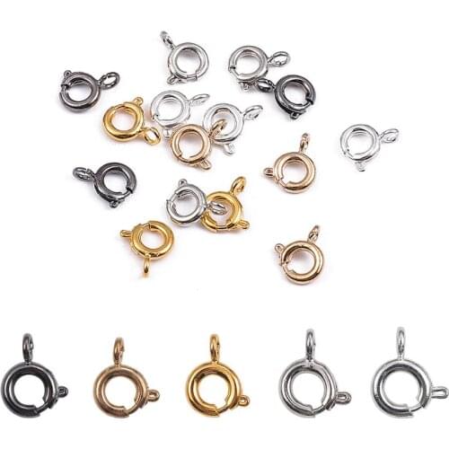 10-20pcs/lot Gold Spring Ring Clasp With Open Jump Ring Jewelry Clasp For Chain Necklace Bracelet Connectors Jewelry Making