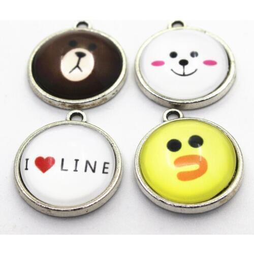 10pcs Mix I Love Line Cute Animals hanging dangle charms for bracelets necklace jewelry accessory glass pendants charms