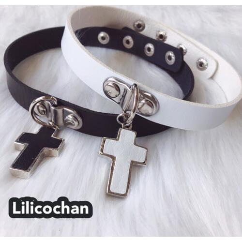 100%Handmade Sexy Rivet Alternative metal PU Leather Collar Cross Choker slave costume ,BDSM Bondage Necklace Neckband Sex Toys