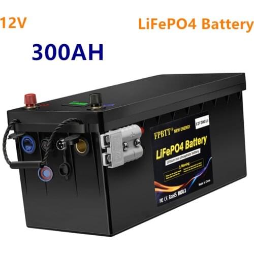 12V 300AH LiFePO4 battery pack with bluetooth BMS 12.8v 300ah lifepo4 battery LiFePO4 battery with 20A Charger solar battery