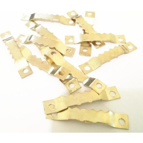 Hanging Picture Oil Painting Mirror Frame Hooks Hangers With Screws,Yellow Color,45*8mm,20Pcs