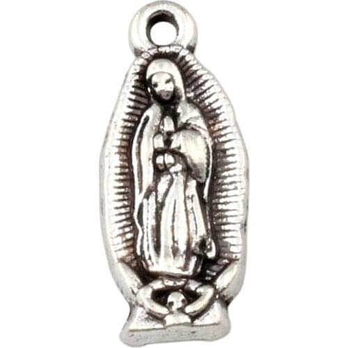 25 Pcs Virgin Mary Alloy Religion Charms Pendants Fashion Jewelry DIY 8.5x22.5MM A-388
