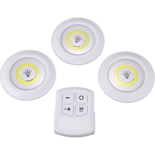 3pcs Led Night Lights Wireless Led Remote Control Battery Under Cabinet Night Light Wall Lamp Remote Controller Night Lamp