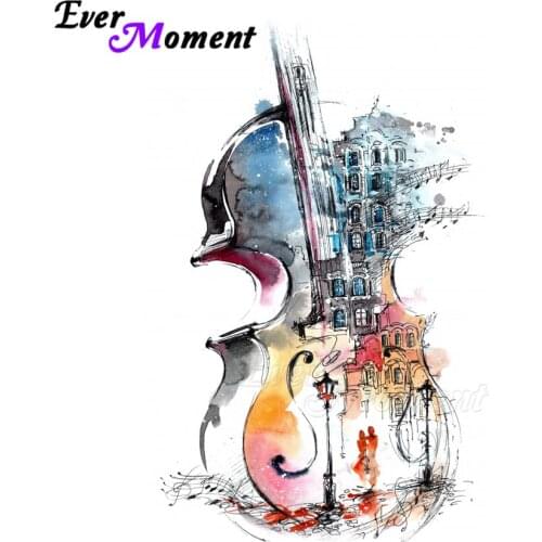 Ever Moment Diamond Painting Violin Full Square Drill 5D DIY Picture Of Rhinestone Diamond Embroidery Mosaic Handmade ASF1381