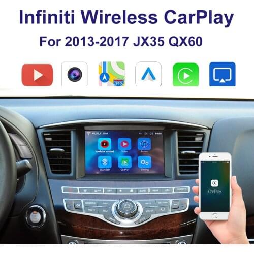 Wrieless Car Carplay interface support Iphone Android Auto Youtube video For Infiniti 2013-2017 JX35 QX60