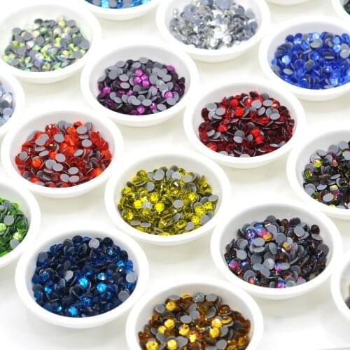 1440/288Pcs AAAAA Rhinestones Glitter Glass Hotfix Rhinestone Flatback Strass Crystal Iron On Rhinestone For Clothes SS6-SS30