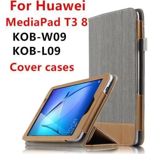 Case For Huawei MediaPad T3 8 Protective Smart Cover Leather Tablet PC For huawei T38 KOB-W09 L09 Case Cover PU Protector Sleeve