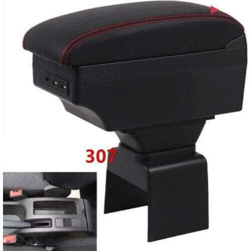 For Peugeot 307 armrest box central Store content box with USB interface