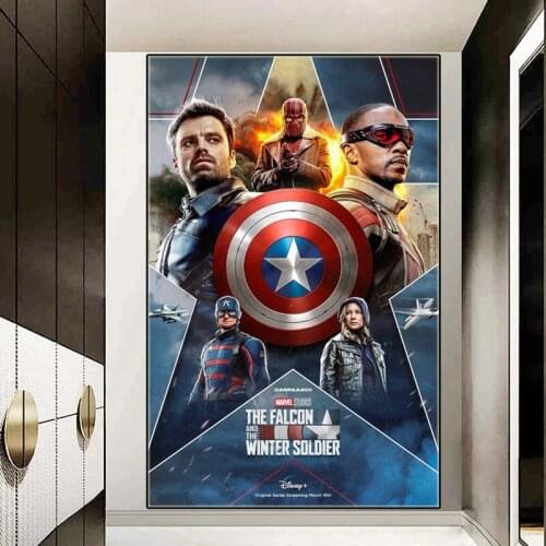 Marvel The Falcon And The Winter Soldier Canvas Poster Hit American TV Series Superhero Figure Painting Print Wall Art Cuadros