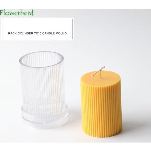 7x10 Vertical Stripe Cylindrical Candle Mold Acrylic Aromatherapy Candle DIY Handmade Candle Making Transparent Molds
