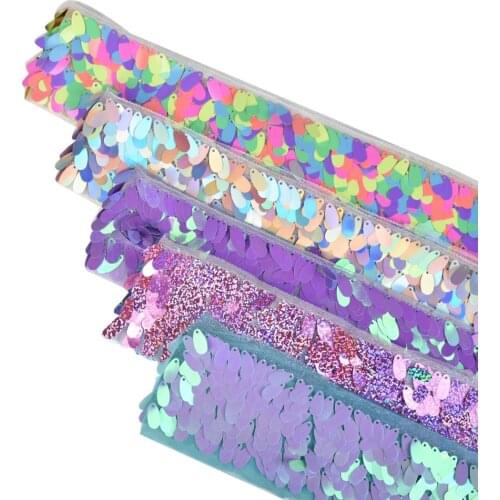 HSDRibbon 3inch 75mm Colorful Big sunflower seeds Net Sequin Ribbon 14Yards/Roll
