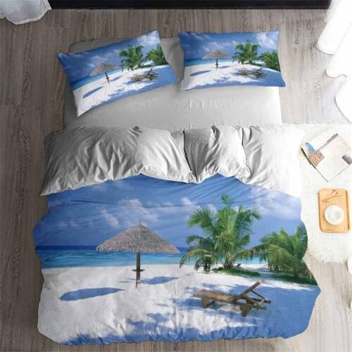 HELENGILI 3D Bedding Set Beach holiday scenery Print Duvet cover set bedclothes with pillowcase bed set home Textiles
