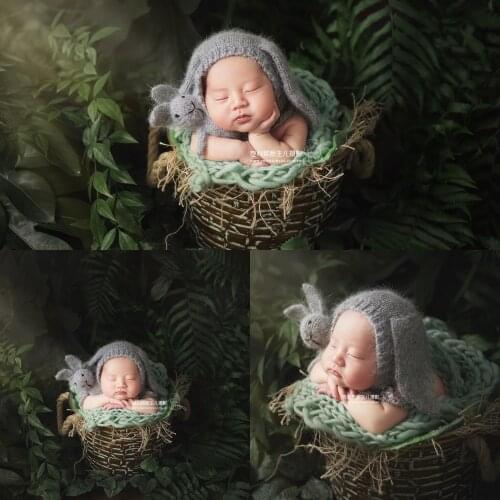 Crochet Angora Rabbit hat and Toy Knitted Floppy Bunny Bonnet Knit Easter Rabbit Amigurumi Animal Bunny Bonnet Photo Props