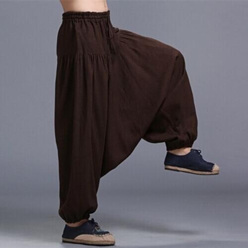 Men New Style Solid Cotton Trousers Plus Size M-5XL Elastic Waist Loose Pantalones Cross-Pants army green black white