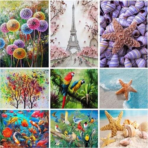 5D Diy Diamond Painting Cross Stitch Kit Beach Sunset and Beach Natural Beauty Embroidery Mosaic Christmas Home Wall Decor Gift