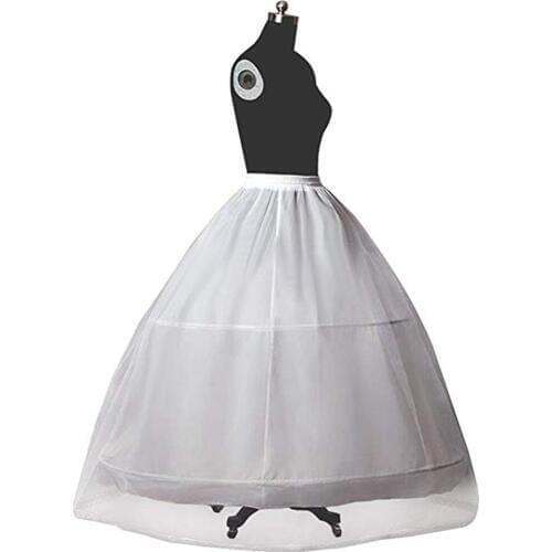 Petticoat Bridal Crinoline for Women Wedding Dress A-line Underskirt Full Slip 2 Hoops Floor-length Normal&Plus Size