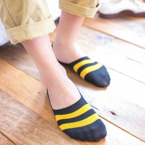 10pcs=5pairs Mens Socks Cotton Striped Boat Socks Summer New Male Harajuku Non-slip Silicone Breathable Men Ankle Sock Meias