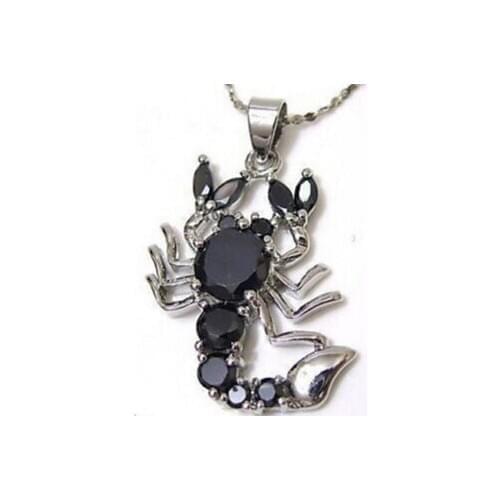 Black crystal scorpion Jewellery Pendant Necklace
