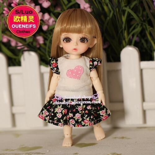 BJD SD Doll Clothes 1/8 Floral Dress with A Heart Shape In Summer For Lati Napi BTW Body YF8-14 Doll Accessories