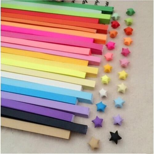 Origami Lucky Star Paper Strips Folding Paper Ribbons Colors