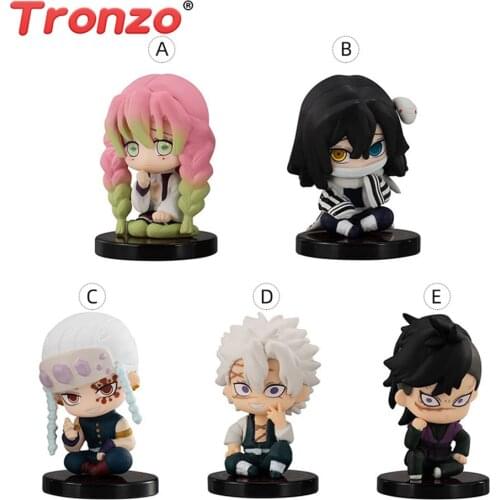 Tronzo Original Bandai 5 Pieces Demon Slayer Gashapon Uzui Tengen Kanroji Mitsuri Shinazugawa Genya Action Figure Model Dolls
