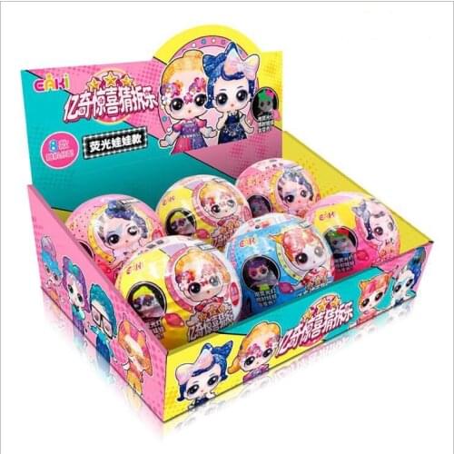 Genuine eaki Yiqi surprise guess and dismantle music new fluorescent doll guess blind box ball and egg children girl toy