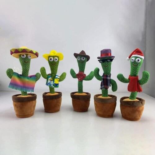 Singing Plush Toys Cactus Innovative Novel Singing Dancing Cactus Plush Toys for Kids