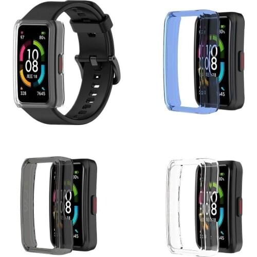 BEHUA TPU Transparent Screen protective Case For Huawei Honor Band 6 / For Huawei Band 6 Protector Cover frame Shock-resistant