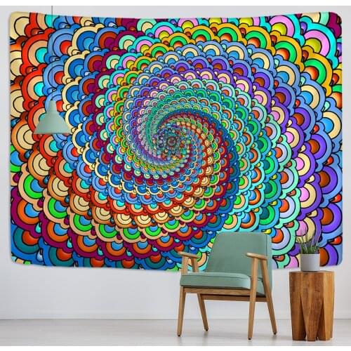 Psychedelic Indian Mandala Tapestry Wall Hanging Beach Mat Bohemian Hippie Carpet TAPIZ Witchcraft Home Decor