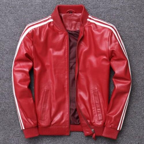 Autumn Baseball Serve Lead Genuine Clothing Male Sheep Skin Self-cultivation Short Fund Leather Jacket Single